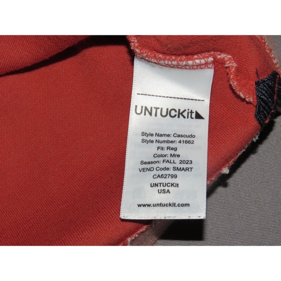 UNTUCKit Long Sleeved Light Orange Knit Pull Over Henley Shirt Men's Large - Picture 6 of 8